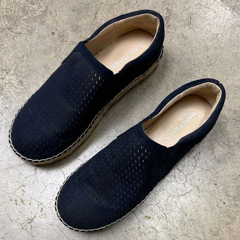 * Marc Fisher Dark Blue Espadrille Slip-Ons